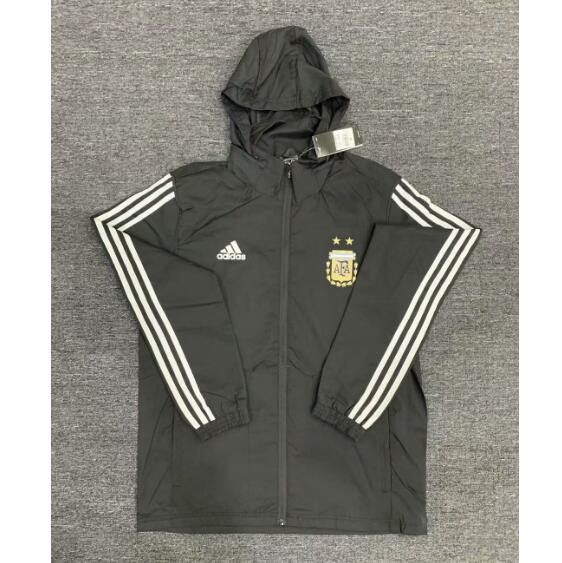 2020 Argentina Black Hoodie Wind Jacket